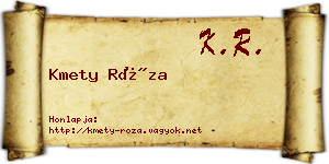 Kmety Róza névjegykártya