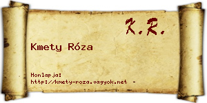 Kmety Róza névjegykártya